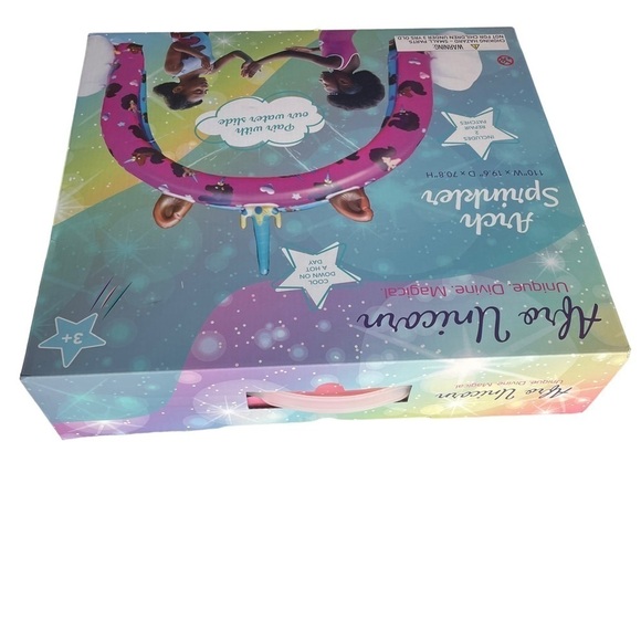 Afro Unicorn Rainbow Arch Sprinkler Outdoor Activity Toy Brand New Pink purple - Picture 8 of 9